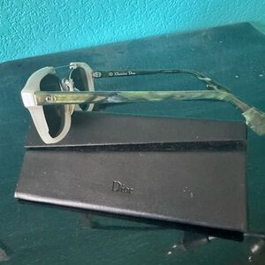 Dior Translucent Frosted Front with Green Marbled Temples Sunglasses